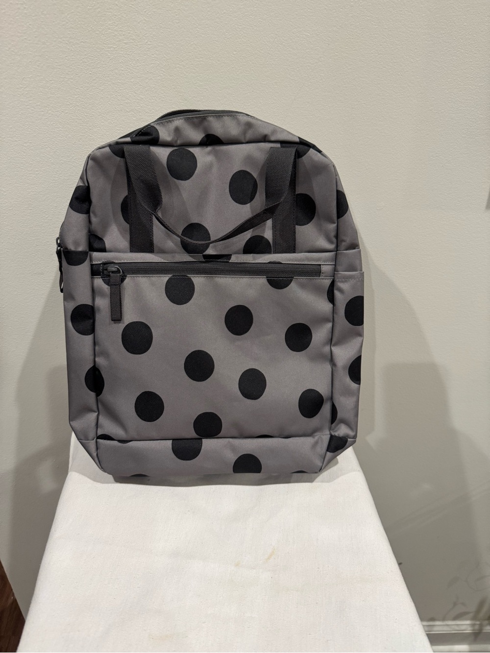 IKEA Gray Backpack with Black Polka Dots size 13x13
